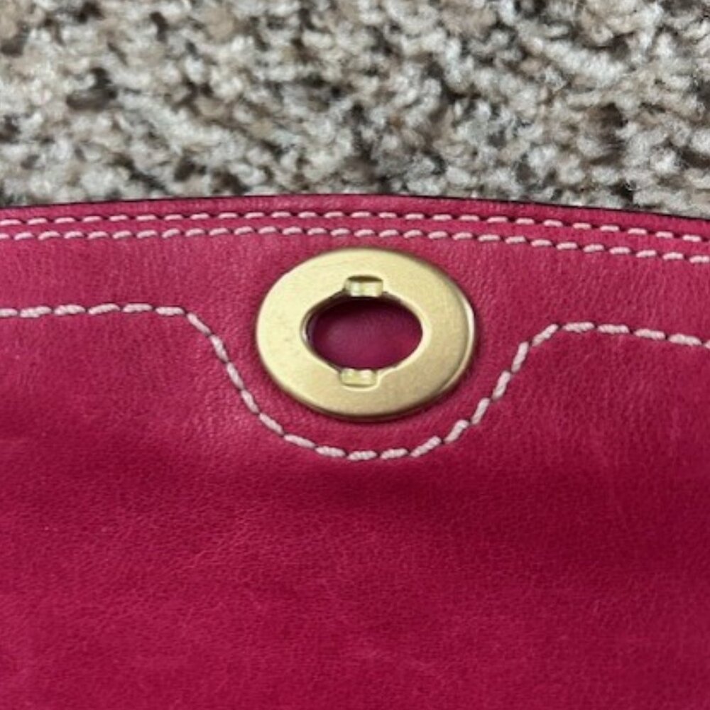 Hot Pink Coach Leather Wristlet - Picture 3 of 8